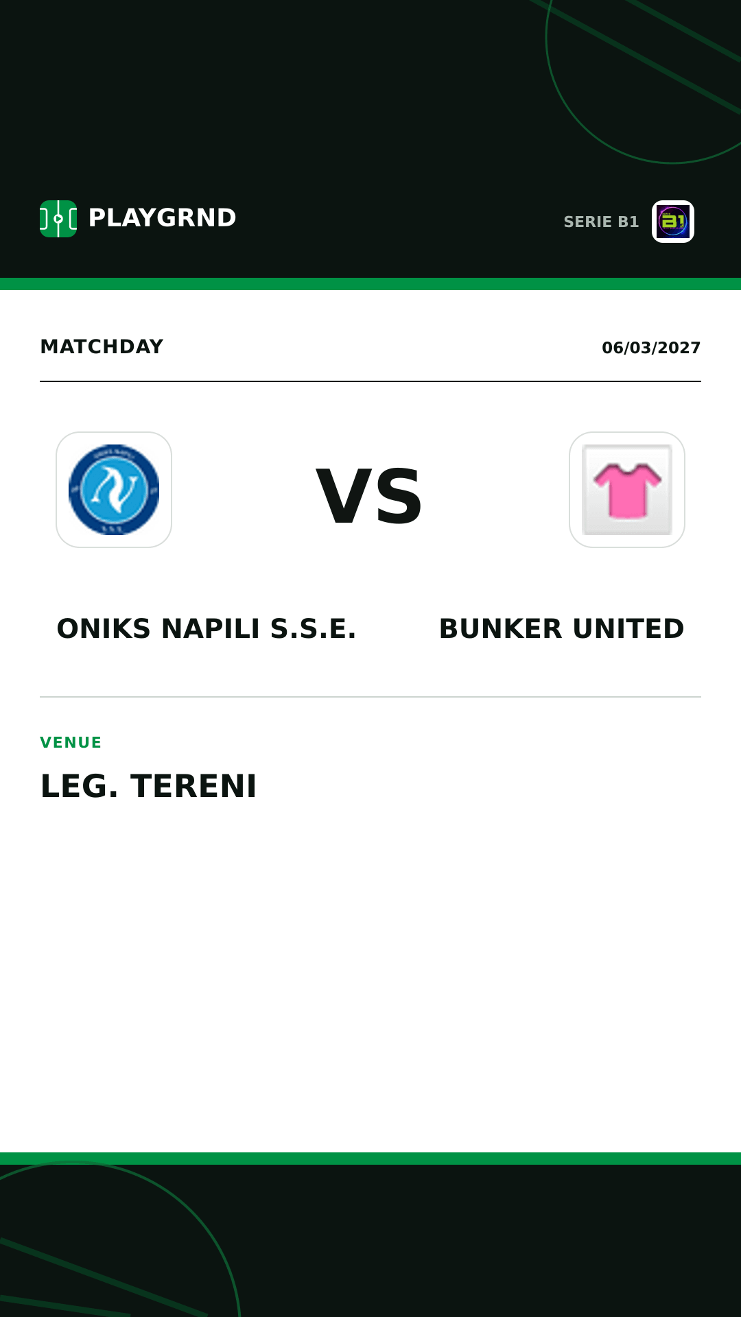 Instagram artwork: Oniks Napili S.S.E. vs Bunker United