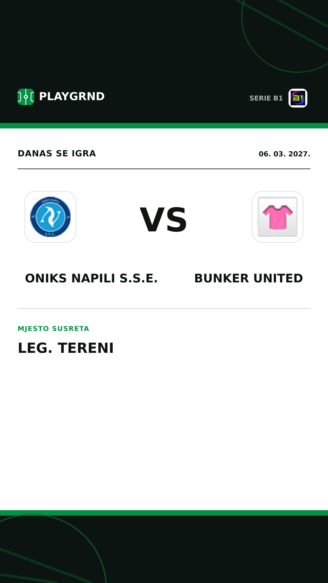 Instagram slika: Oniks Napili S.S.E. vs Bunker United