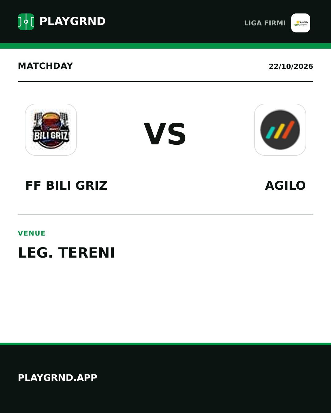 Instagram artwork: FF Bili Griz vs Agilo