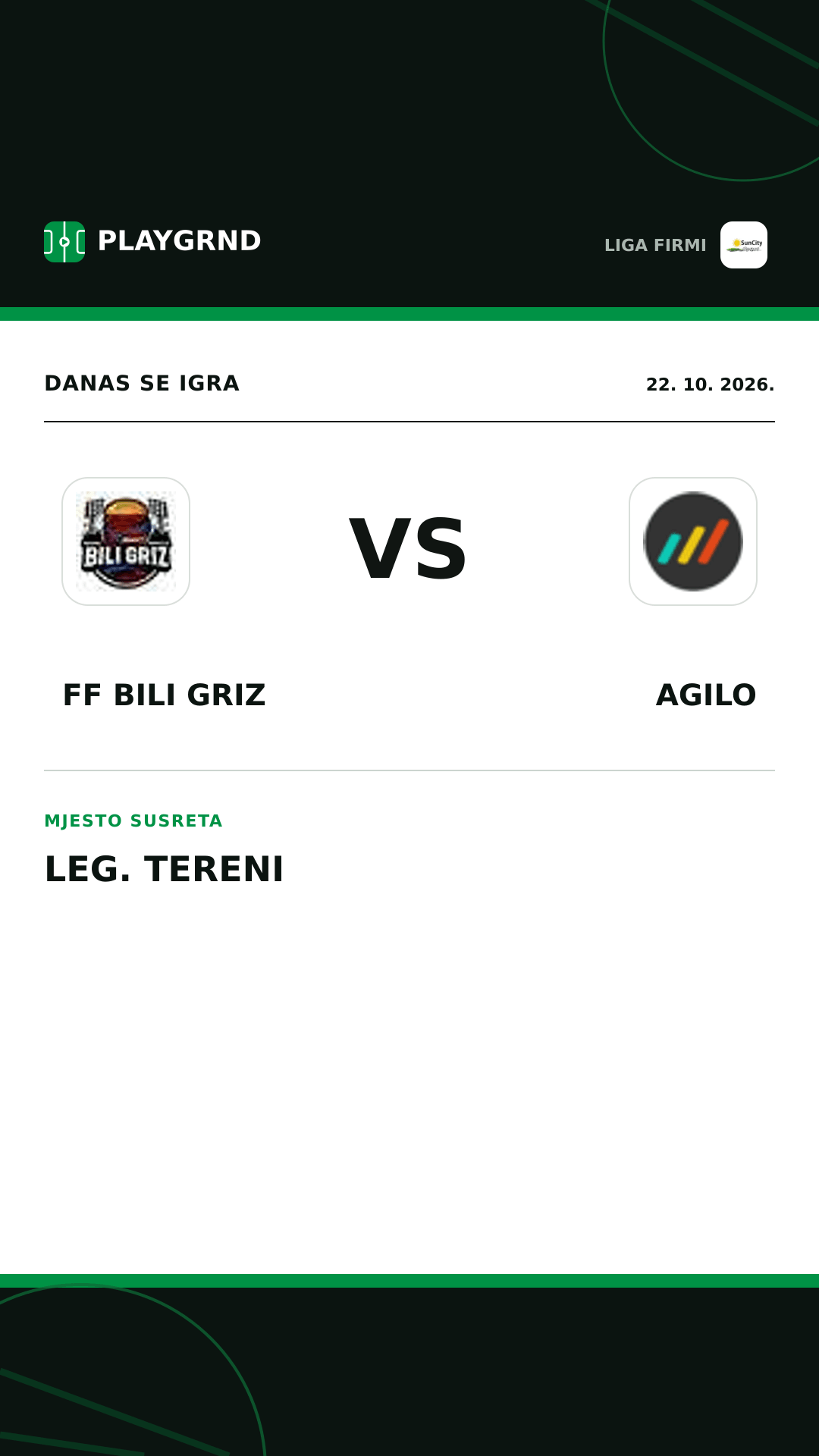 Instagram slika: FF Bili Griz vs Agilo