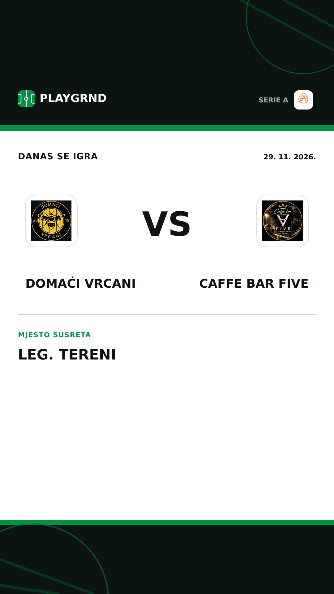 Instagram slika: Domaći Vrcani vs Caffe Bar Five