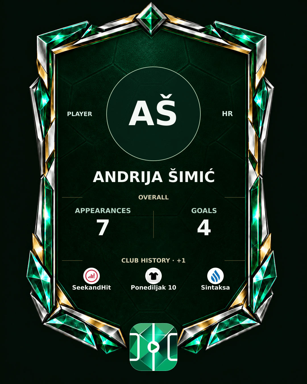 Andrija Šimić's PLAYGRND profile graphic
