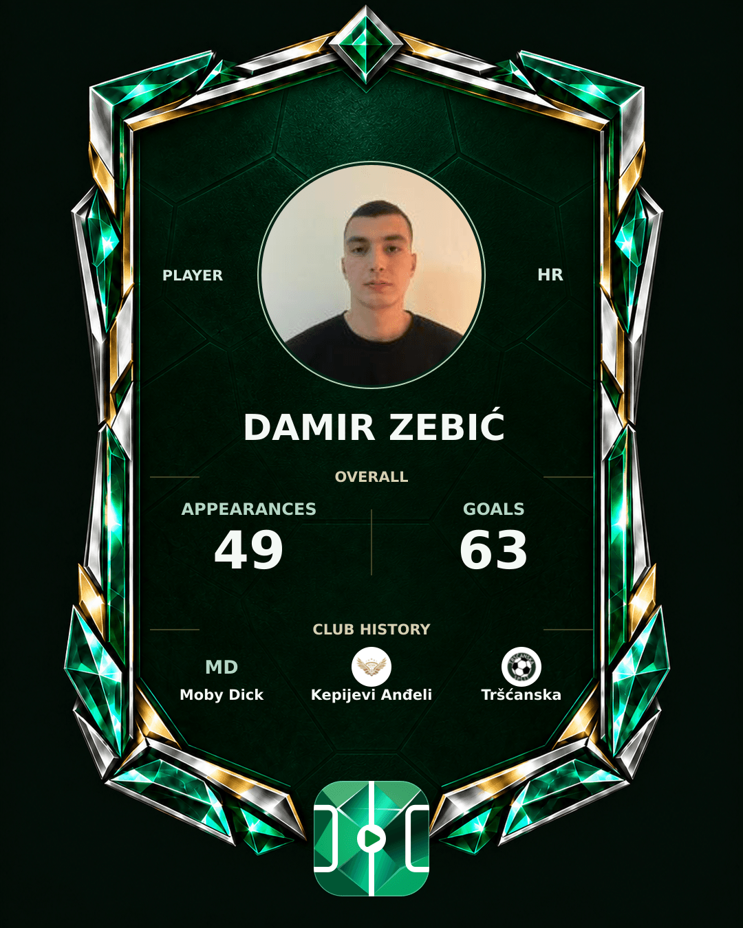 Damir Zebić's PLAYGRND profile graphic
