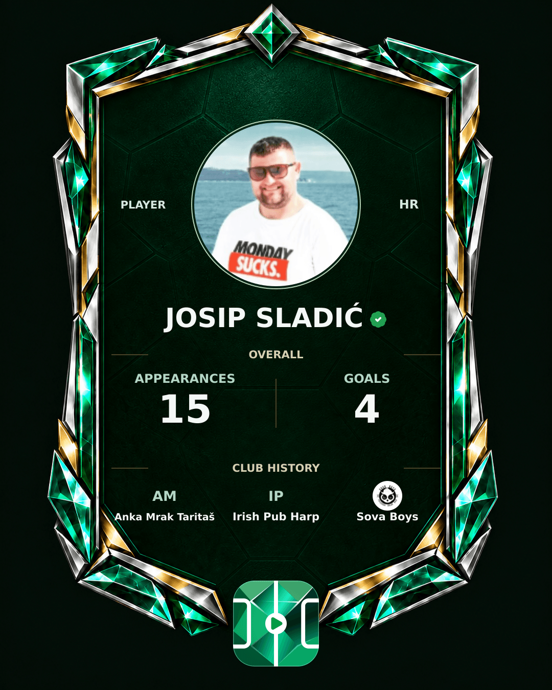 Josip Sladić's PLAYGRND profile graphic
