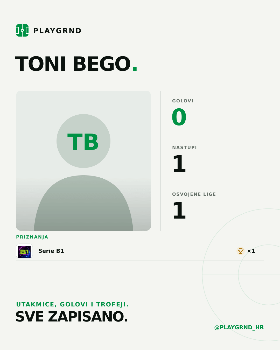 Toni Bego's PLAYGRND profile graphic