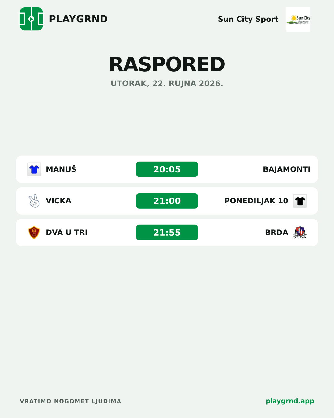 Raspored: Serie B2